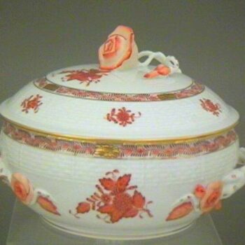 Soup tureen, rose knob - Chinese Bouquet Deep Rust