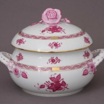 Soup tureen, rose knob - Chinese Bouquet (Assorted Colors)