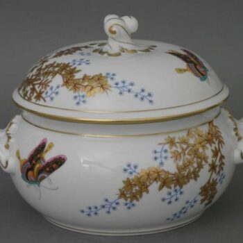 Soup tureen, twisted knob - Butterfly and Bamboo