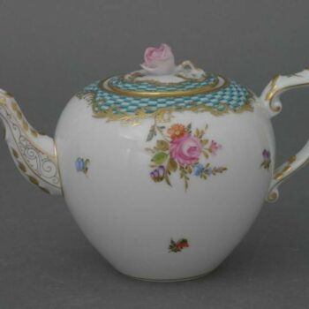 Teapot, rose knob - Turquoise Eclectic