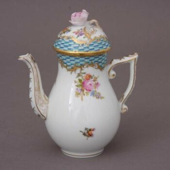 Coffee Pot, strawberry knob - Turquoise Eclectic