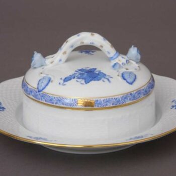 Butter Dish, branch knob - Chinese Bouquet Blue