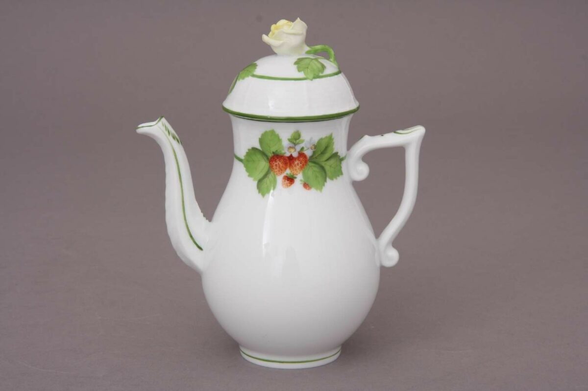 Coffee Pot, strawberry knob - Fruits of forest