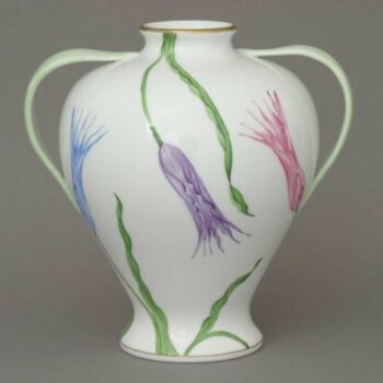 Vase, w. tulip leaf handle