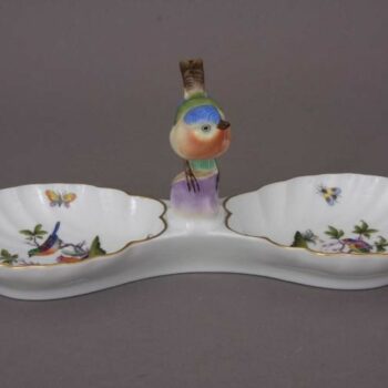 Double fancy dish, with bird