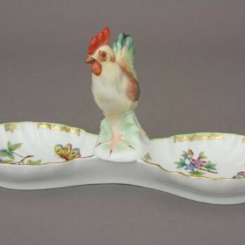 Double fancy dish, with cockerel- Queen Victoria