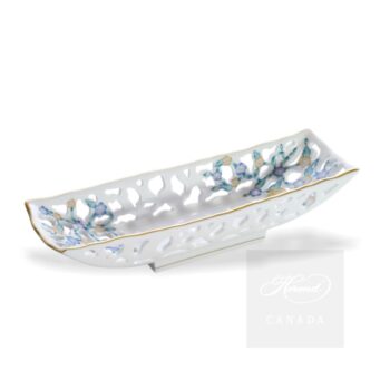 Fancy dish, oblong with partial piercing