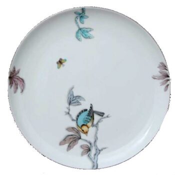 Dinner plate - Foret Bird Torquoise Platinum