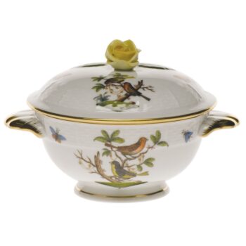 Soupcup and saucer, rose knob - Chinese Bouquet