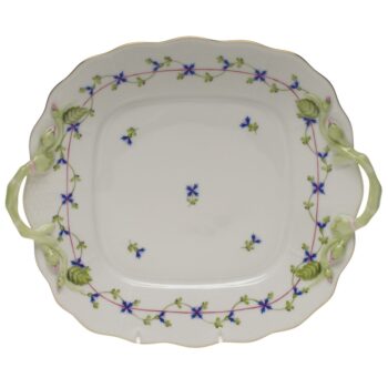 Square cake plate w. handle - Royal Garden Butterfly