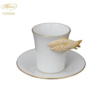 Coffeecup and Saucer - Fish Handle