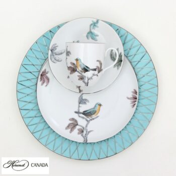 Foret Bird Turquoise Platinum Set - Herend Colours