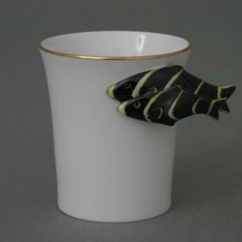 Coffeecup and Saucer - Fish Handle