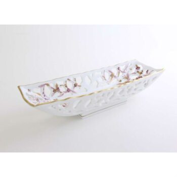 Fancy dish, oblong with partial piercing