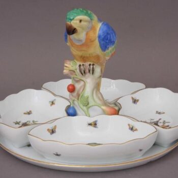 Hors d'oeuvre dish, with parrot - Rothschild Bird