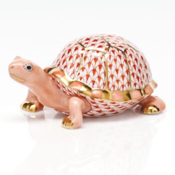 Herend Box Turtle Figurine Rust Fishnet