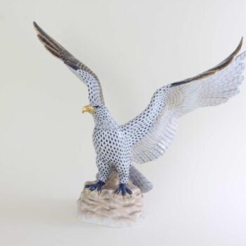 Herend Eagle Spread Wings- Fishnet Light Dark Blue