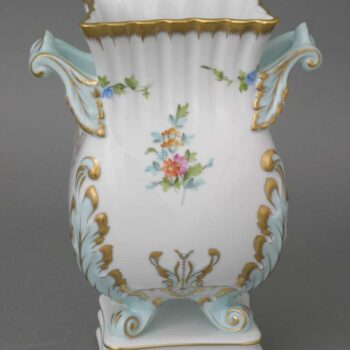 Large Vase on a Square Base - FANNIE-X1 New Decor on a classic vase. Decorated with 24k gold hand painted pattern
