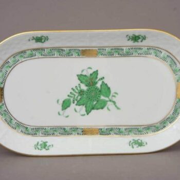 Small Sandwich Dish Chinese Bouquet Green Herend Fine China