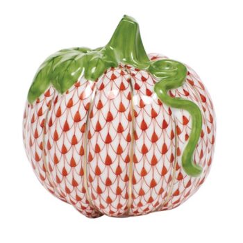 Herend Pumpkin Figurine - Fishnet Rust
