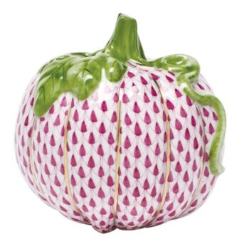 Herend Pumpkin Figurine - Fishnet Raspberry