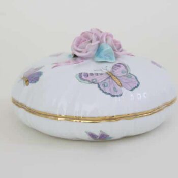 Bonbonniere, Rose Knob - Royal Garden Turquoise Harry & Meghan 6.7 inch diameter fine china  bonbonniere with hand-painted with unique Herend Porcelain Royal Garden Turquoise. 06026-0-09 EVICTP2