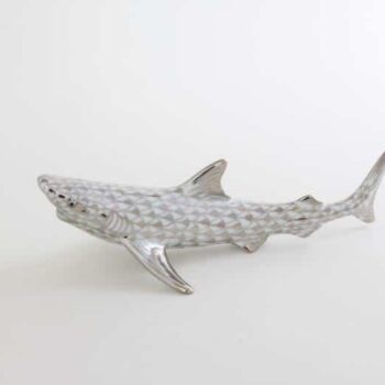 Herend-Shark-Figurine-Fishnet-Platinum-15517000PTVH