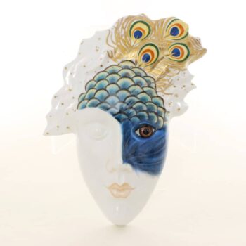 Herend Gold and Turquoise Peacock Mask