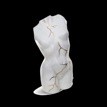 Herend Gold and White Female Torso