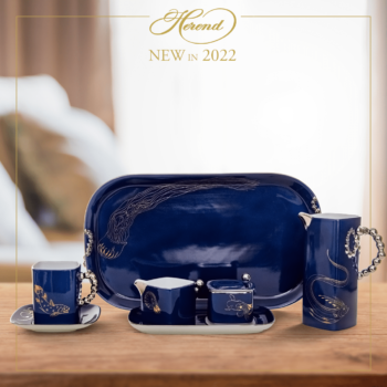 Herend Limited Edition Coffee Set Navy Blue