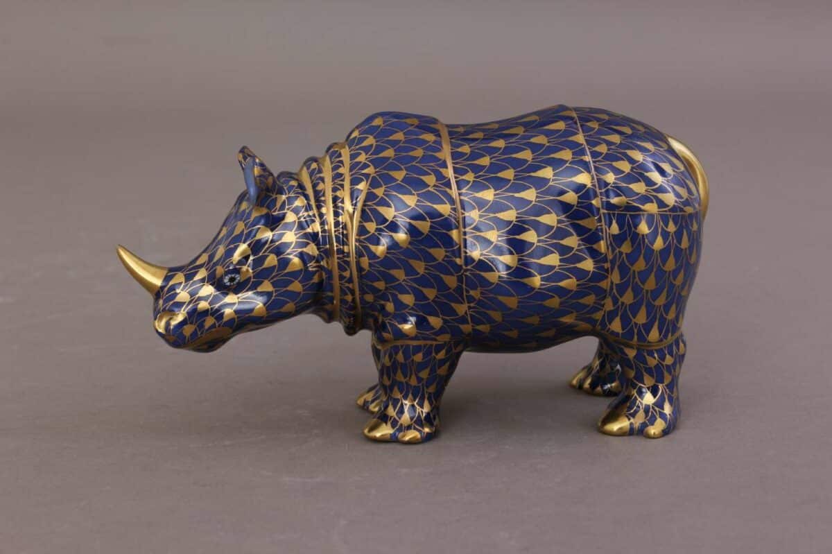 Herend-Rhino-Cobalt Blue-Gold-15333-0-00-VHB-OR-1