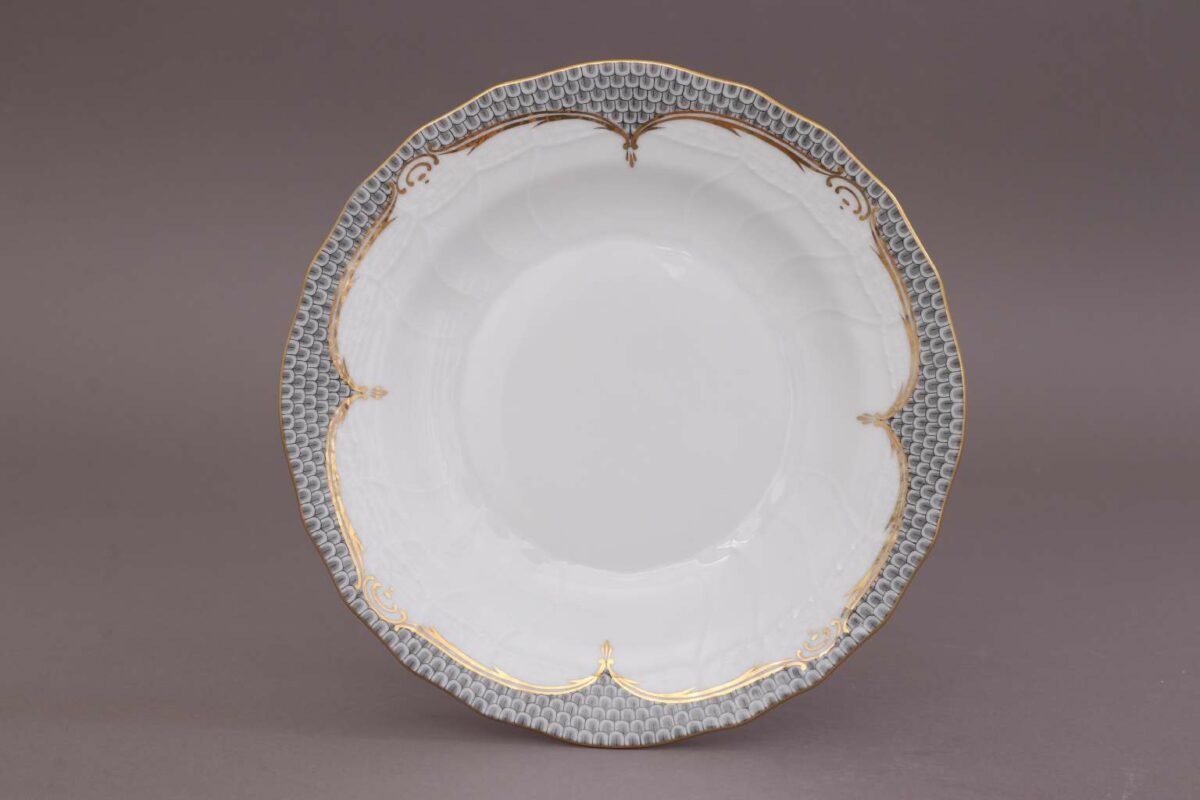 Herend Dinner Plate - Grey Fish Scale